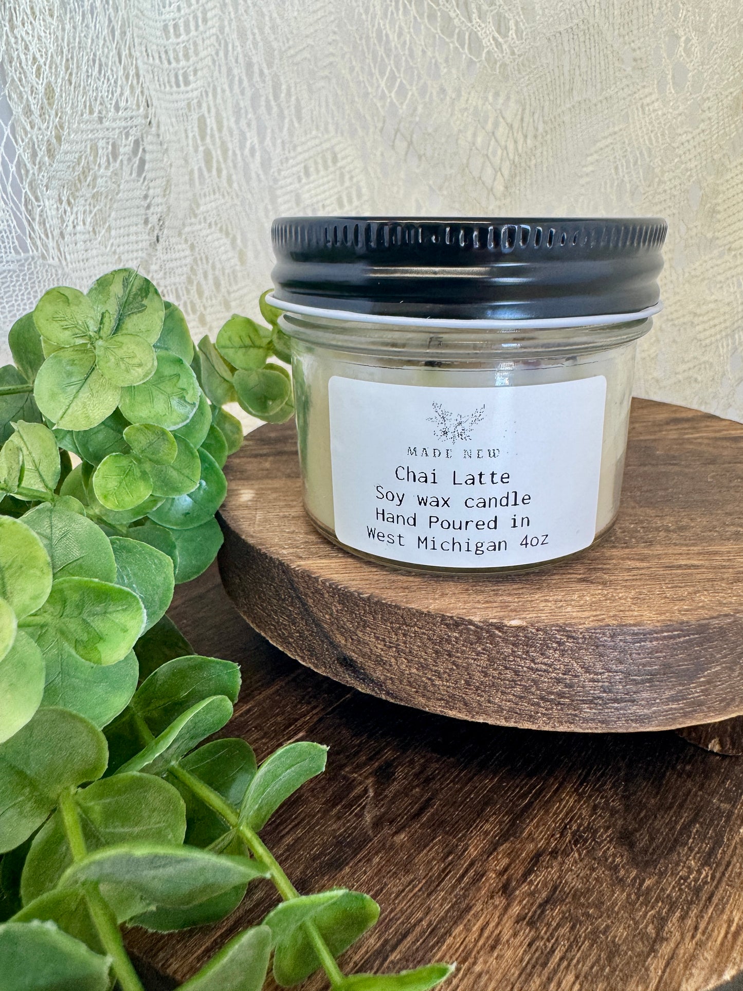 All-Natural Soy Candle – Clean & Cozy Burn - Chai Latte (4oz)