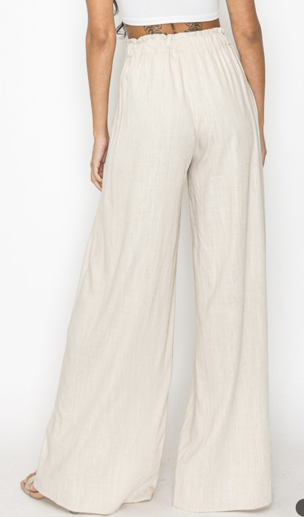 WIDE LEG LINEN PANTS