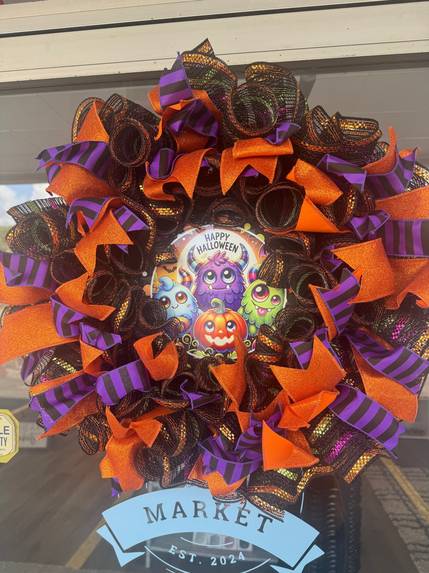 Handmade Deco Mesh Wreaths - Happy Halloween - Monsters
