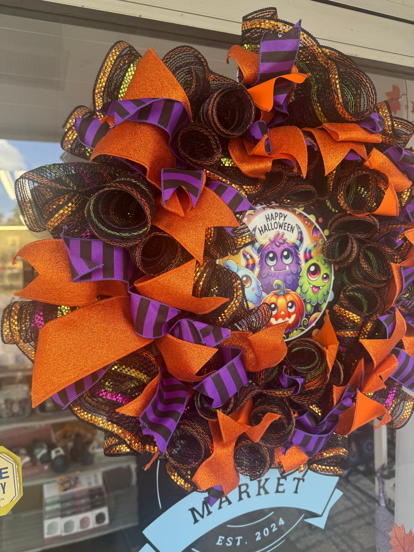 Handmade Deco Mesh Wreaths - Happy Halloween - Monsters