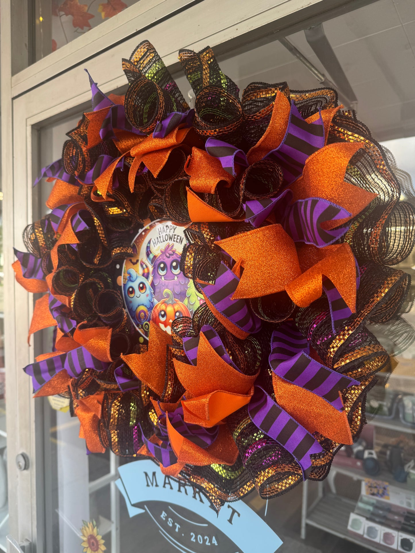 Handmade Deco Mesh Wreaths - Happy Halloween - Monsters