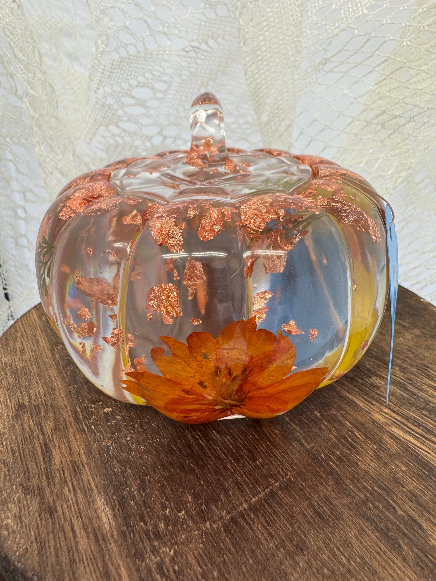 Hand-Poured Epoxy Resin Creations - Pumpkin Jar