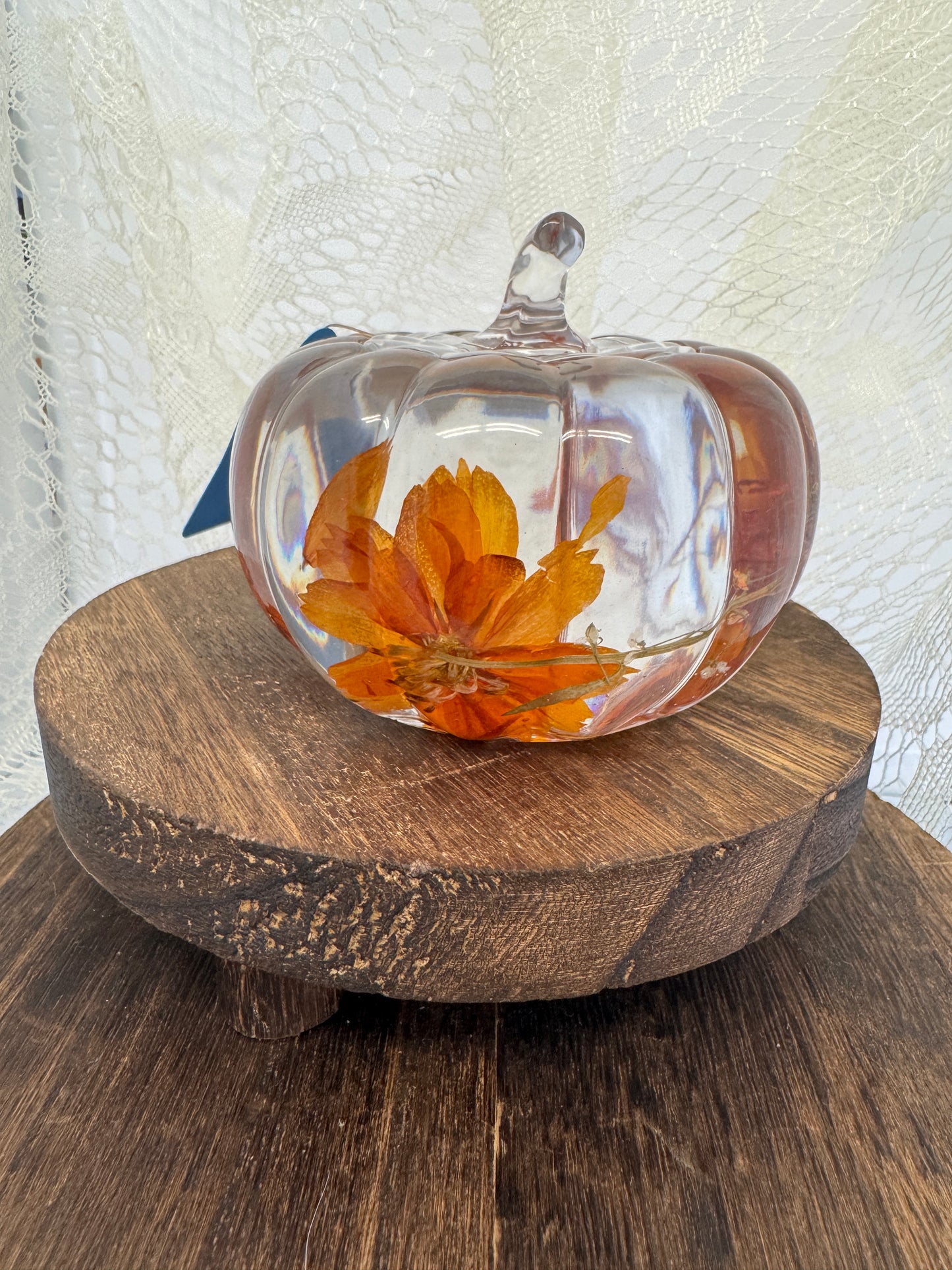 Hand-Poured Epoxy Resin Creations - Pumpkin Jar