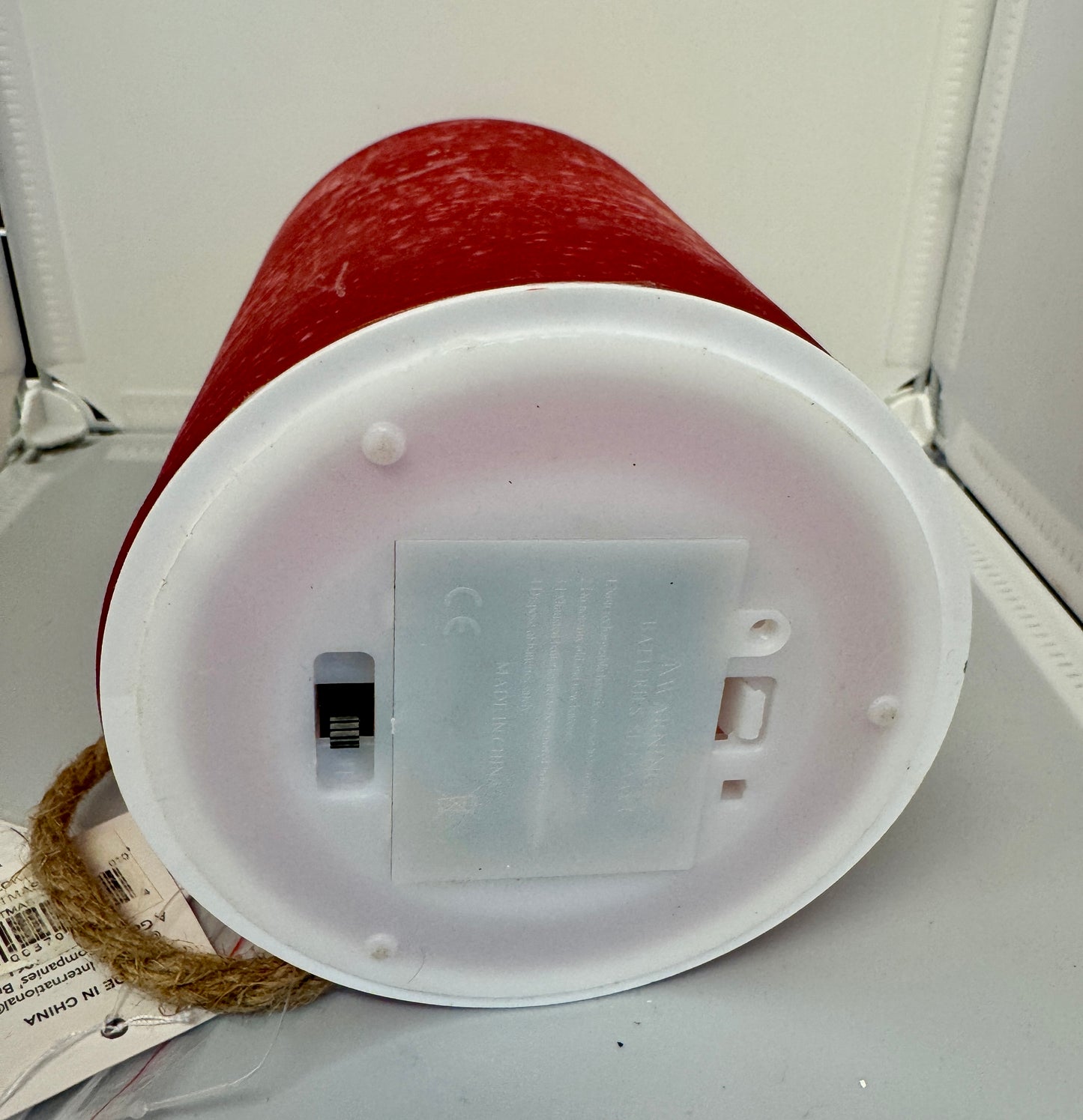 Red LED Bell Lantern with Rope Handle