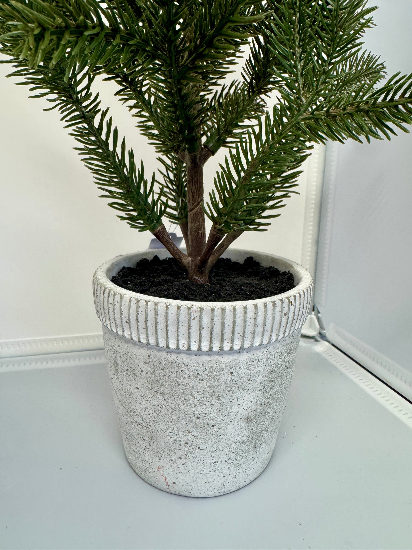 Potted Faux Pine Tree – Rustic Winter Décor