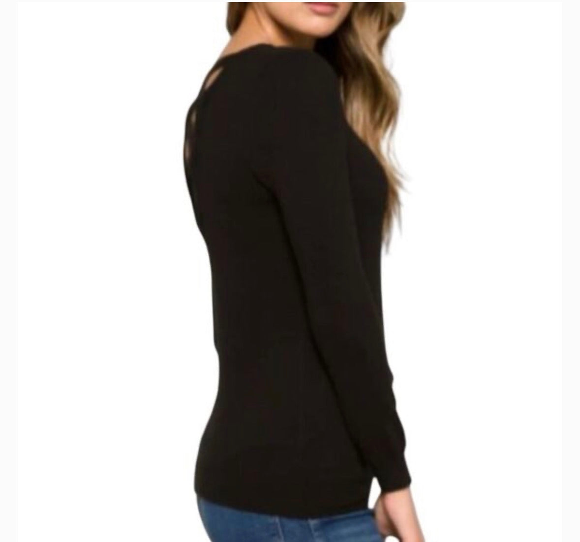 Black Cross Back Sweater