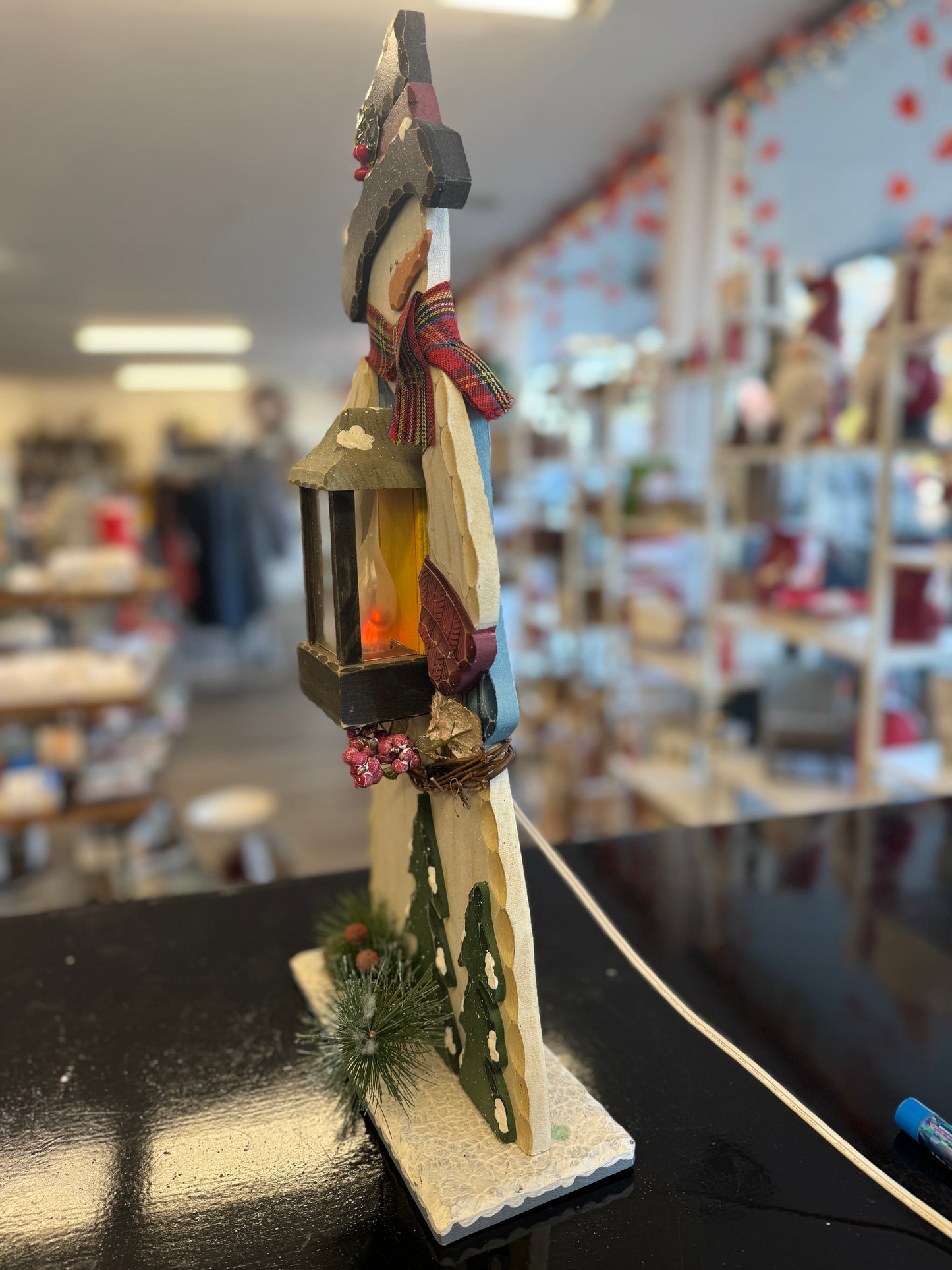 Light-Up Snowman Lantern Figurine – 20" Holiday Décor