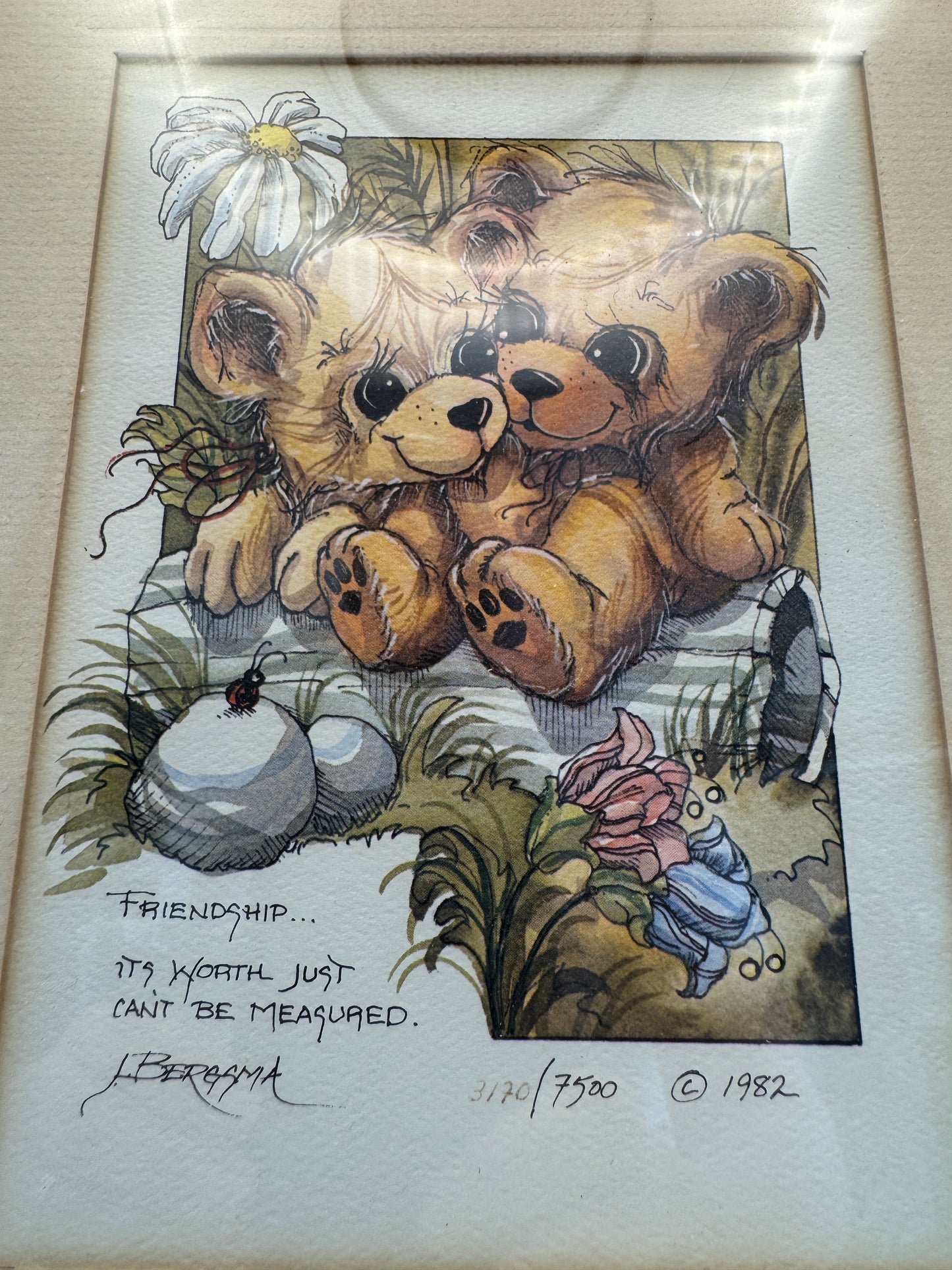 Jody Bergsma “Friendship… Its Worth Just Can’t Be Measured” Limited Edition Signed Print (1982) – #96/7500