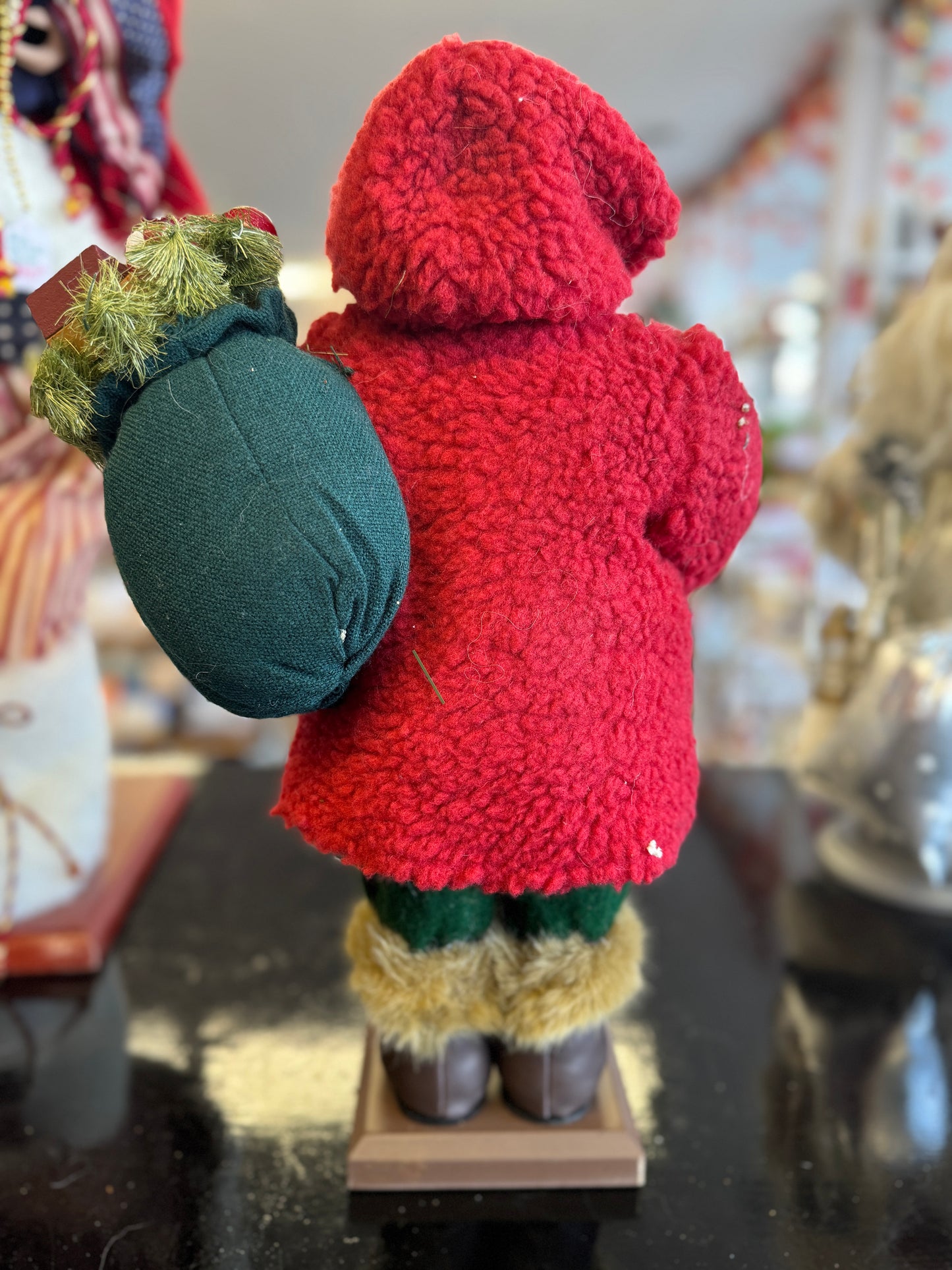 17.5" Dept 56 Vintage-Style Santa Figurine with Pipe and Gift Sack