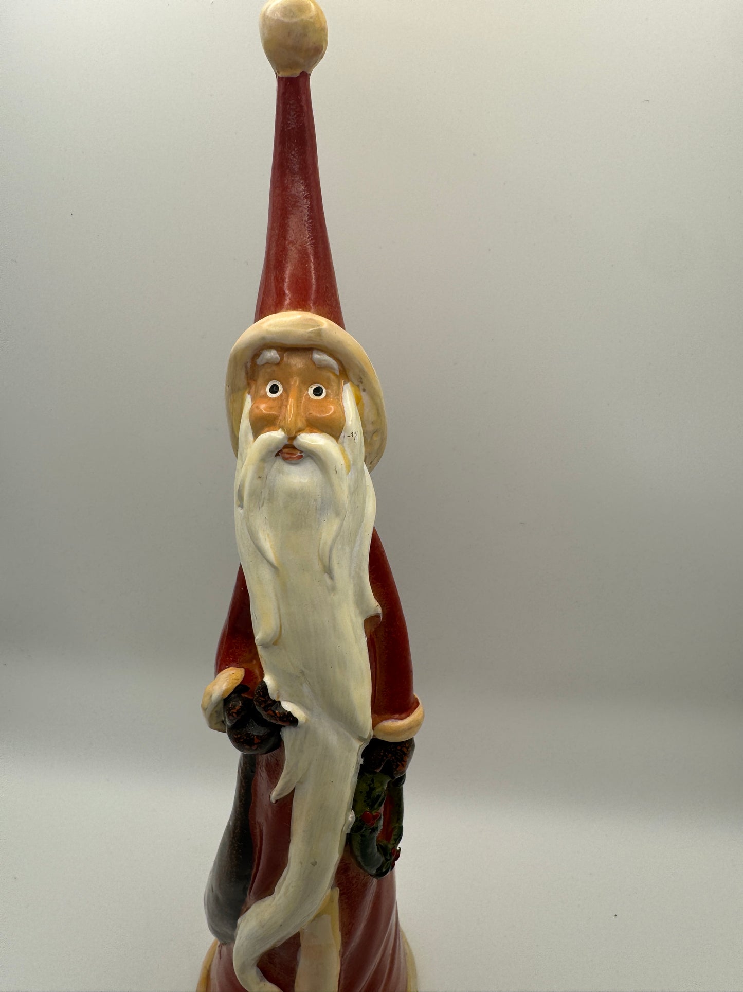 Hand-Carved Santa Folk Art Figurine – 12"