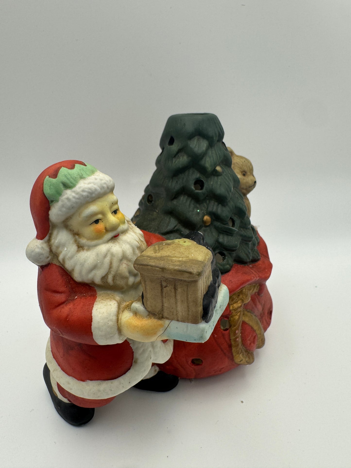 PartyLite Santa with Toys Tealight Candle Holder – Retired P0554