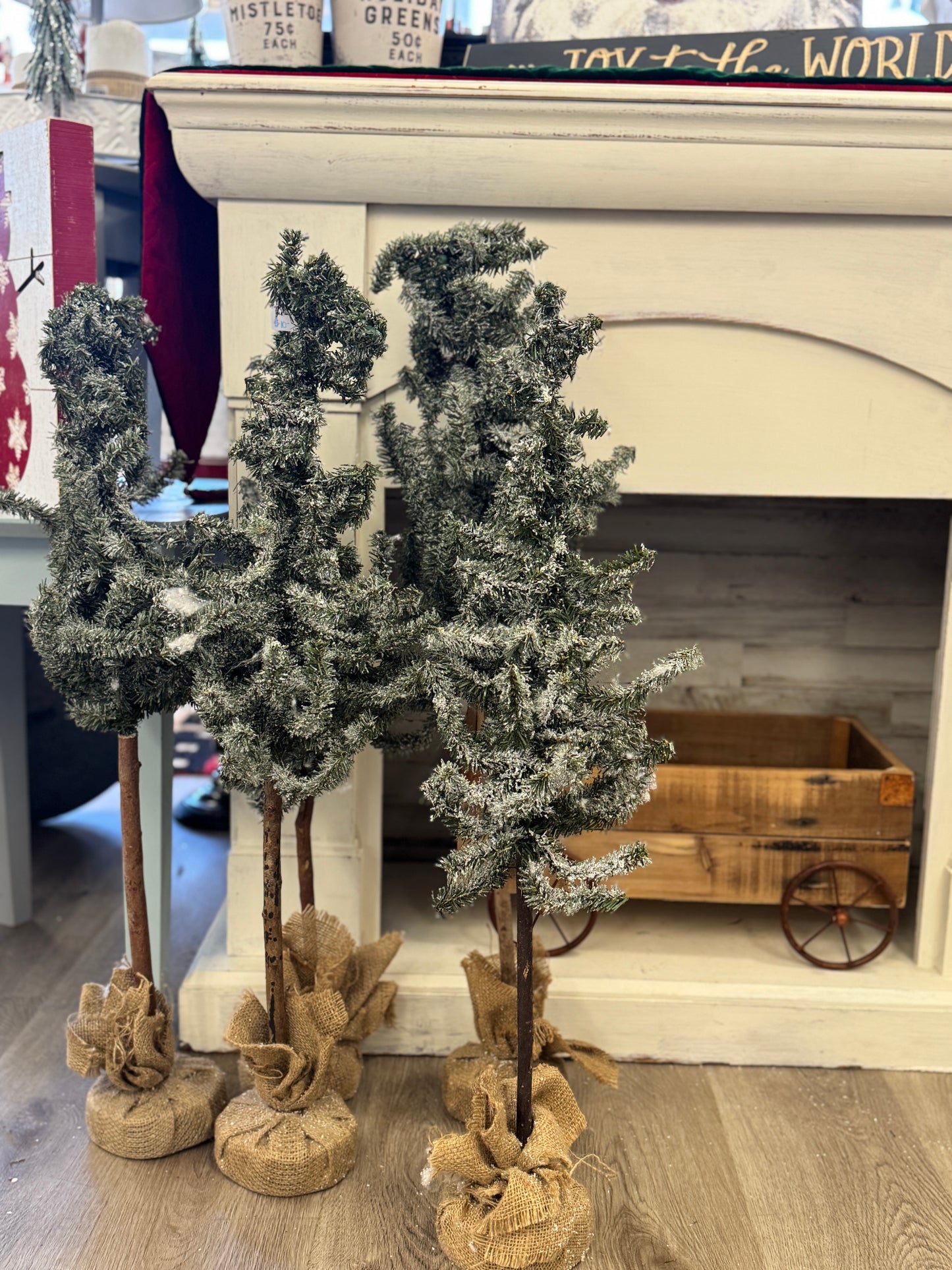 Flocked Artificial Christmas Tree with Burlap Base – 31"