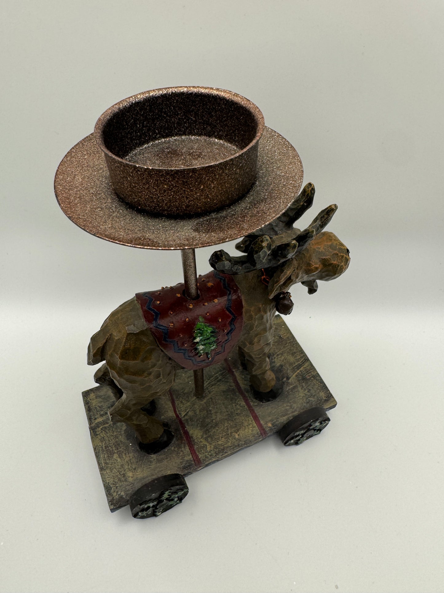 Moose Tea Light Candle Holder – Heavy Metal 6.5" x 4.75"