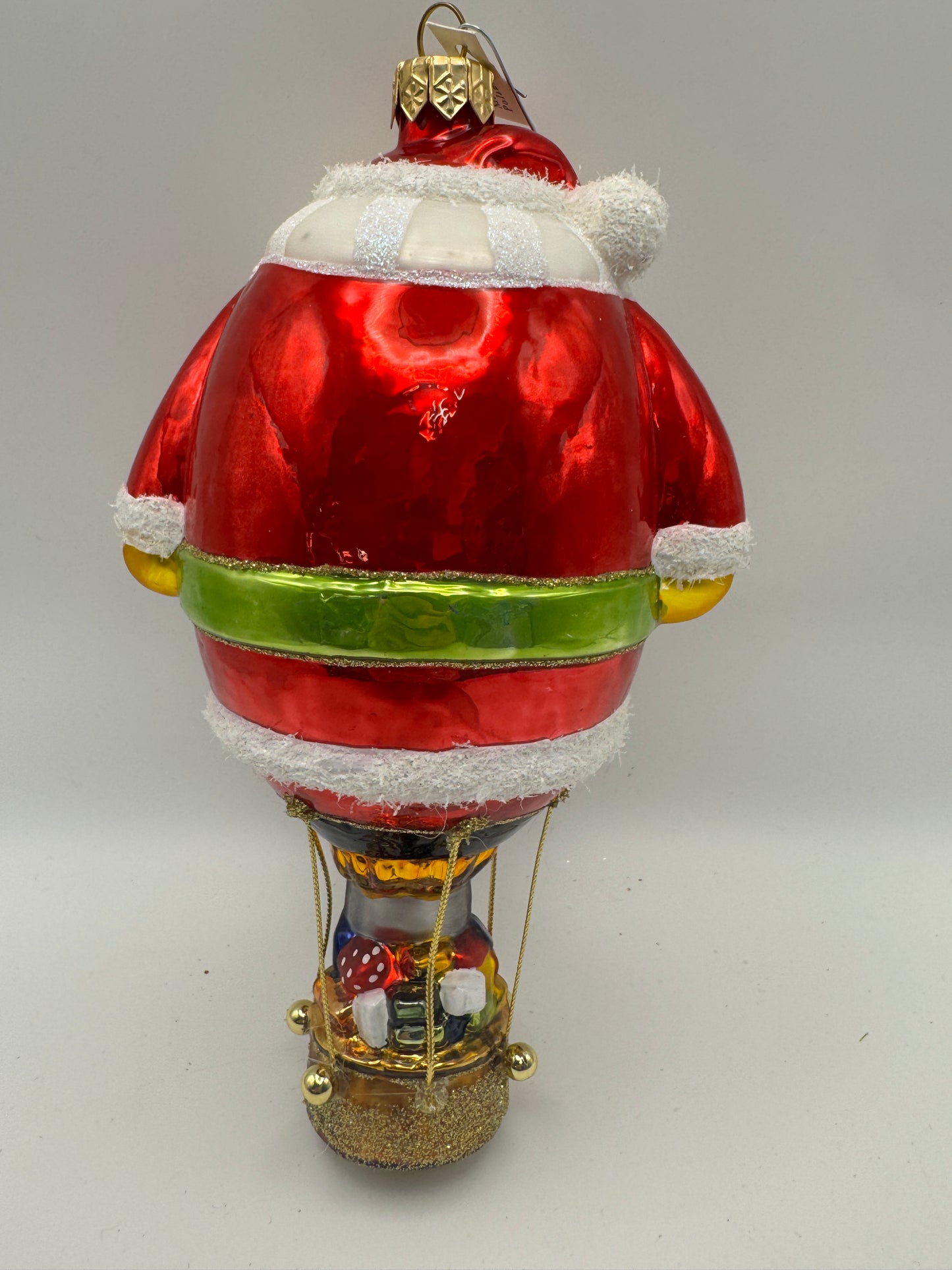 Huras Family Hand-Blown Glass Balloon Santa Ornament – 7"