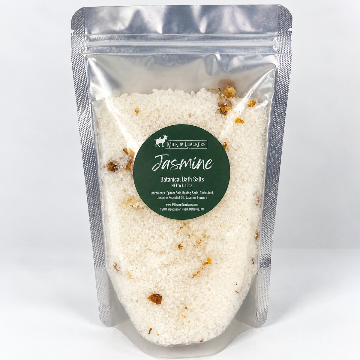 Jasmine Botanical Bath Salts – 10 oz | Milk & Quackers