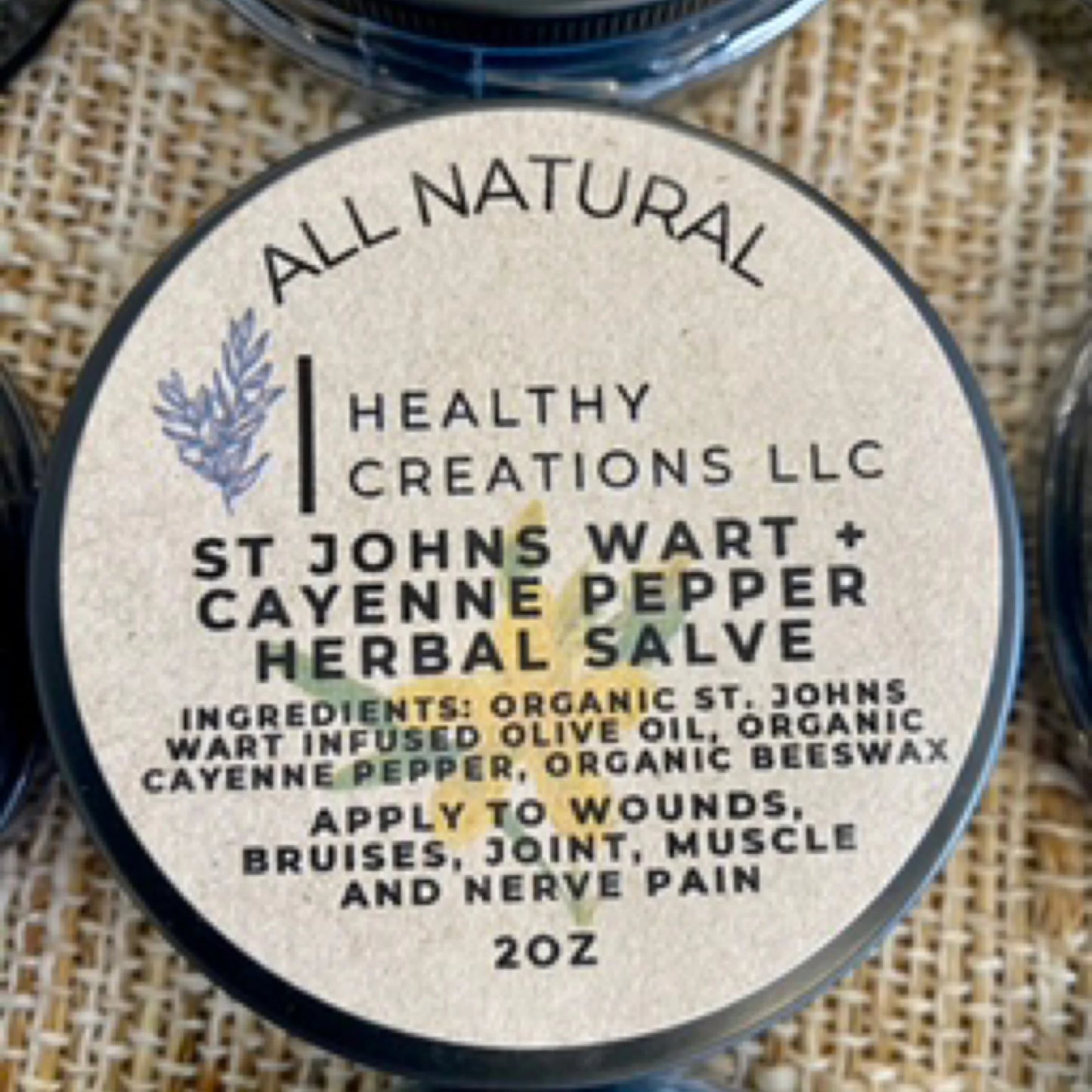 St John’s wart and Cayenne Pepper Herbal Pain Salve - 2 oz Tin