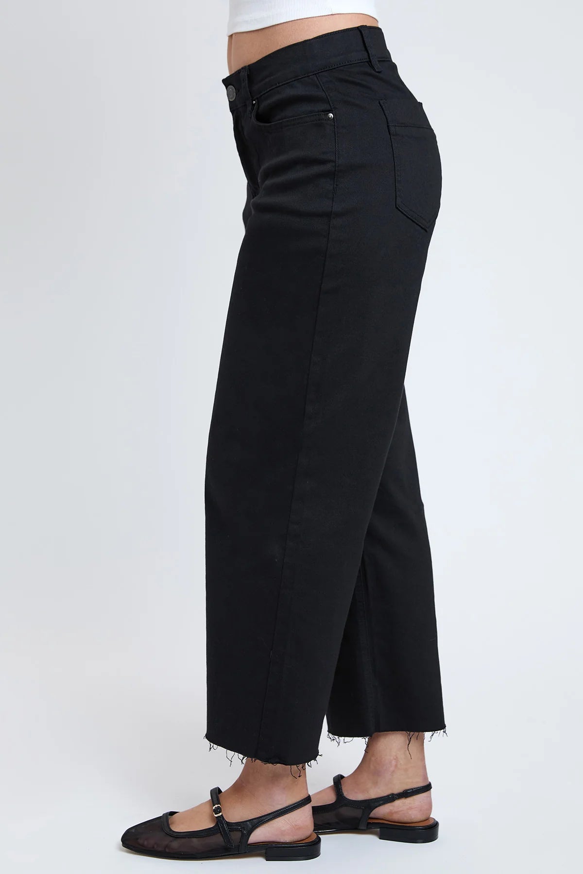YMI - CROPPED HIGH-RISE WIDE LEG TROUSER PANTS