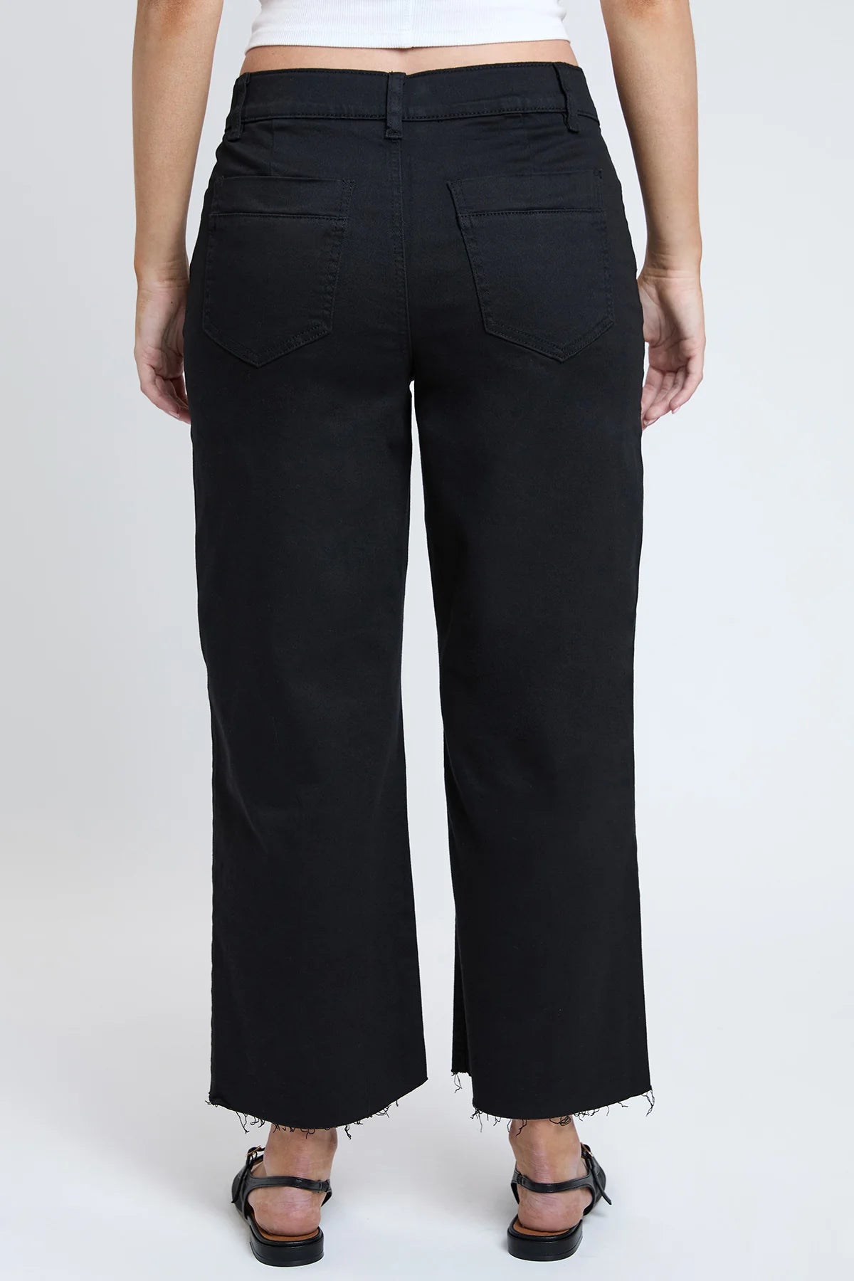 YMI - CROPPED HIGH-RISE WIDE LEG TROUSER PANTS