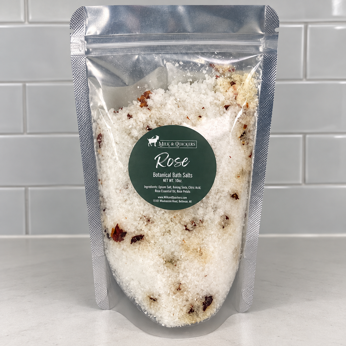 Rose Botanical Bath Salts – 10 oz | Milk & Quackers