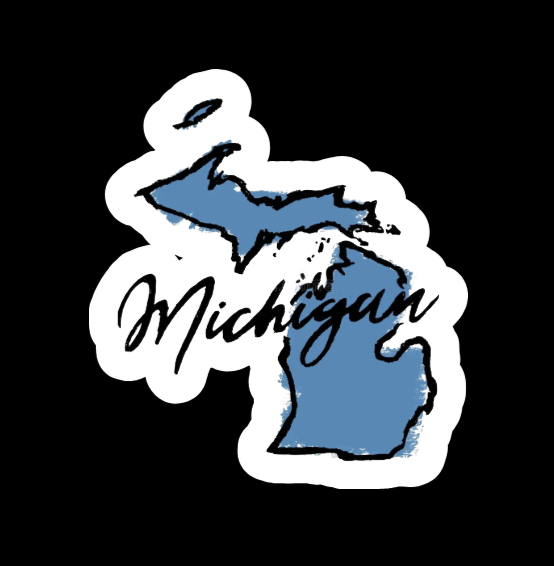 Sticker WaterProof - Michigan 3" Blue