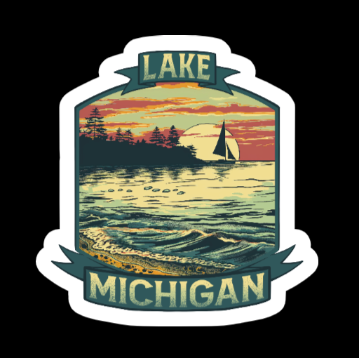 Sticker WaterProof - Lake Michigan 3" x 3"