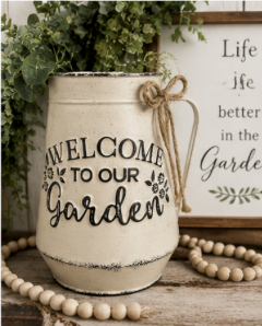 Welcome to Our Garden Decorative Jug