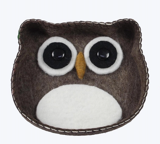 Felted Wool Owl Small Trinket Tray