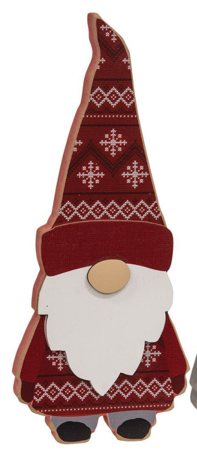 Layered Wooden Sweater Gnome Sitter, 2 Asstd.