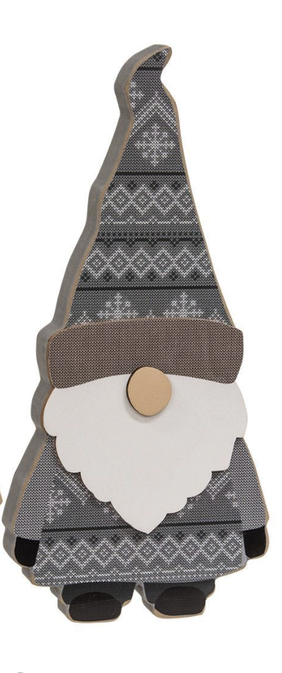 Layered Wooden Sweater Gnome Sitter, 2 Asstd.