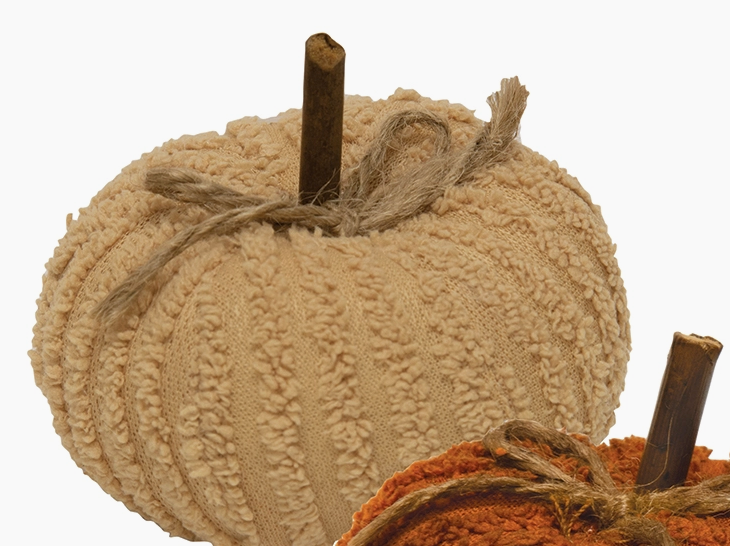 Mini Chenille Pumpkin, 2 Assorted