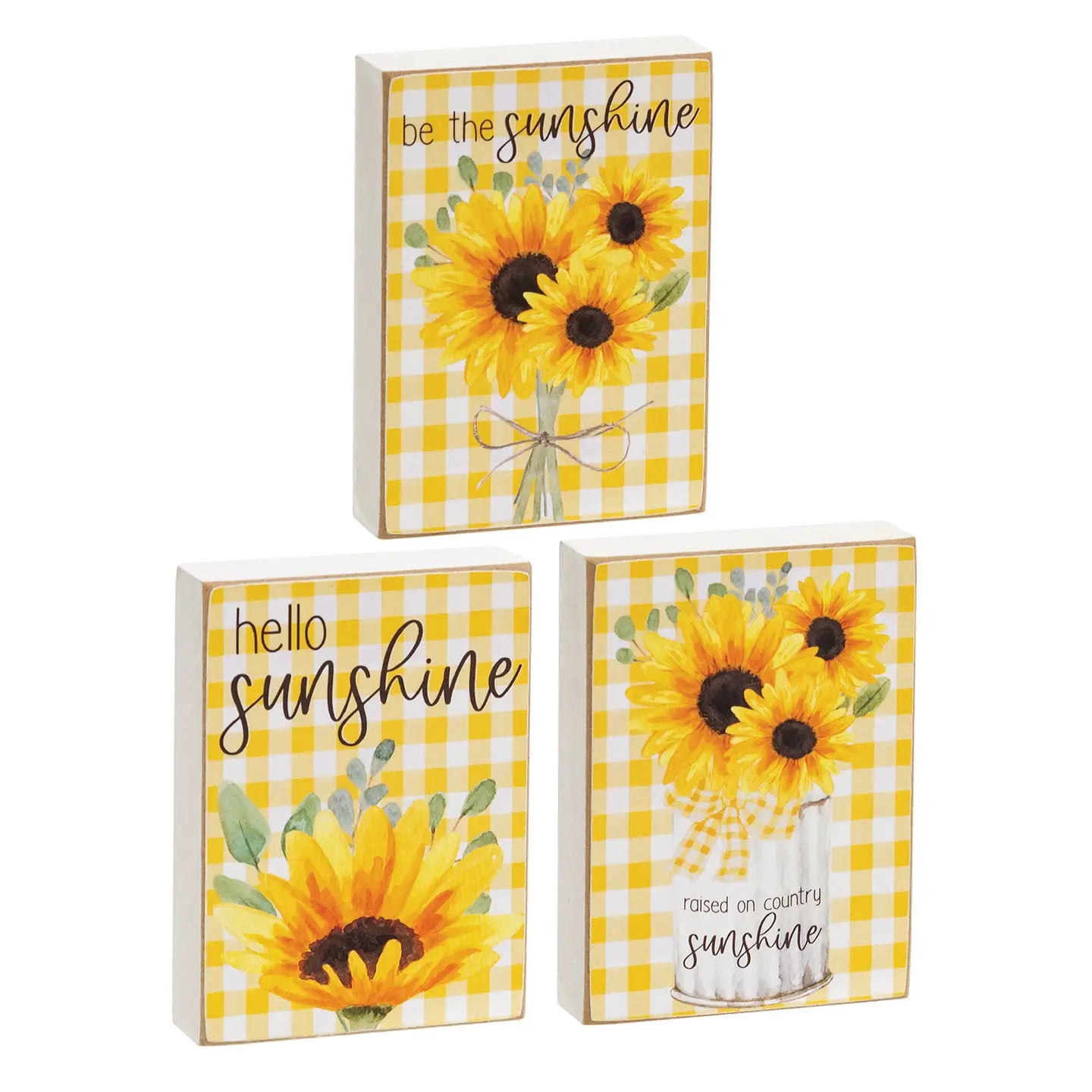 Sunflower Gingham Mini Rectangle Block