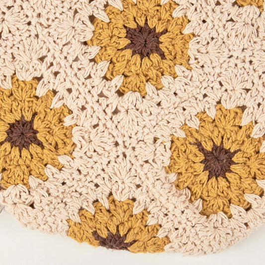 Crochet Sunflower Tote Bag