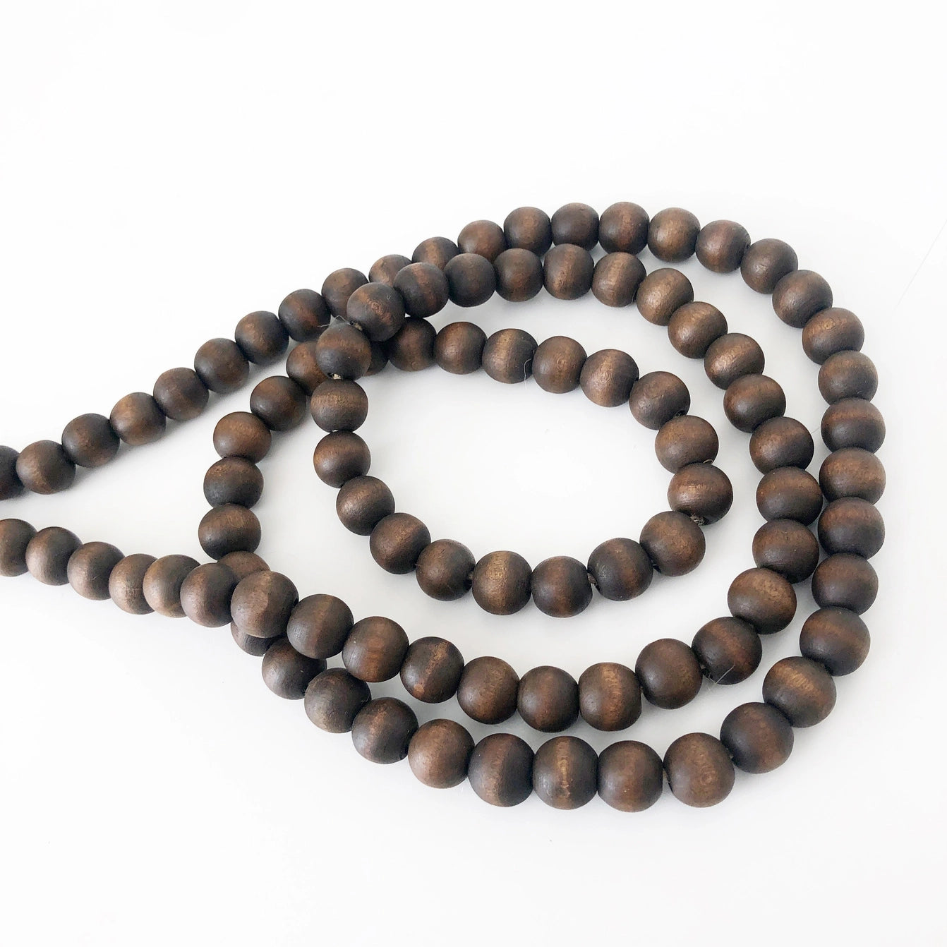 Wood Bead Garlands - Brown