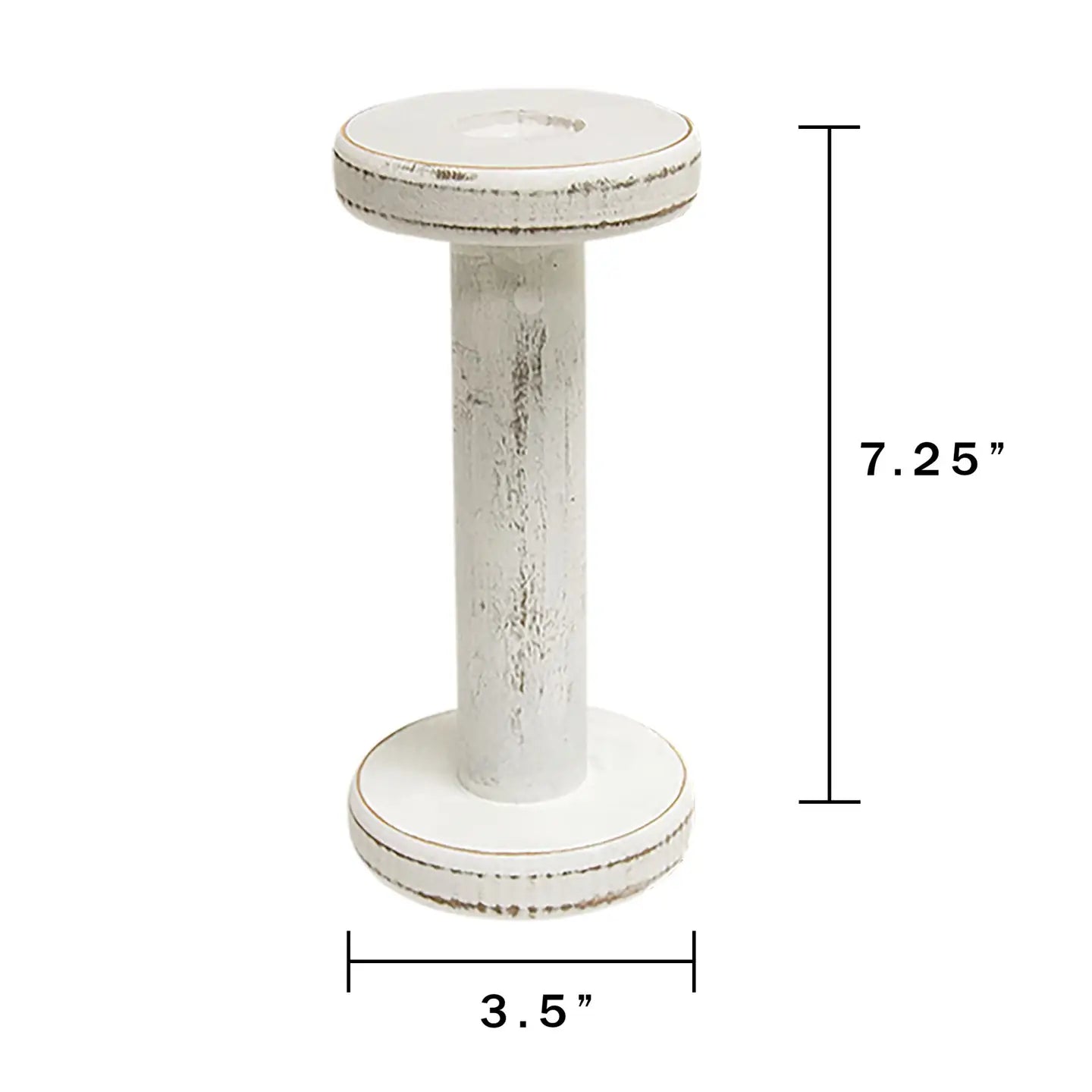 Farmhouse White Spool Candleholder
