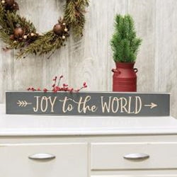 Joy to the World Engraved Sign, 24" x 3.5"