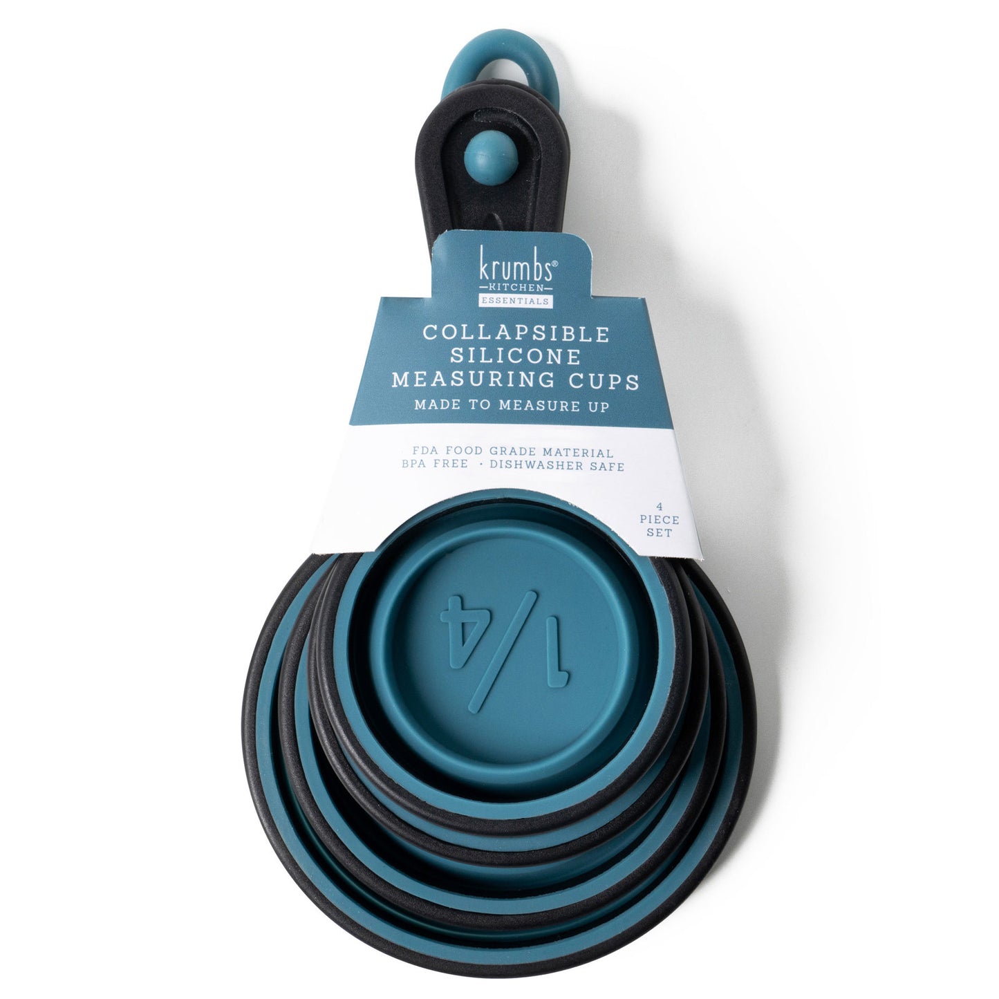 Krumbs Kitchen® Collapsible Silicone Measuring Cups - Blue