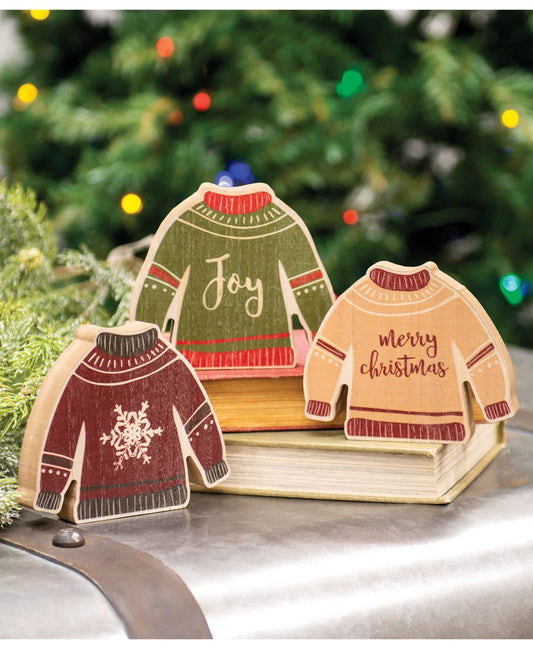 Christmas Sweater Chunky Sitter, 3 Asstd.