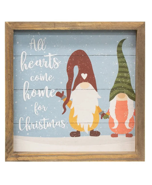 All Hearts Come Home Gnome Slat Frame
