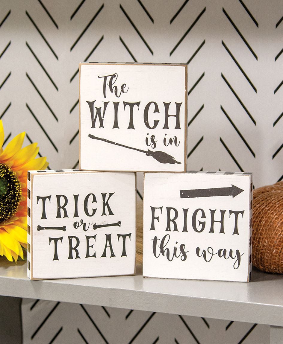 Fright This Way Square Block – 3 Assorted Designs