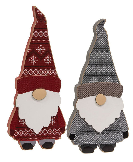 Layered Wooden Sweater Gnome Sitter, 2 Asstd.