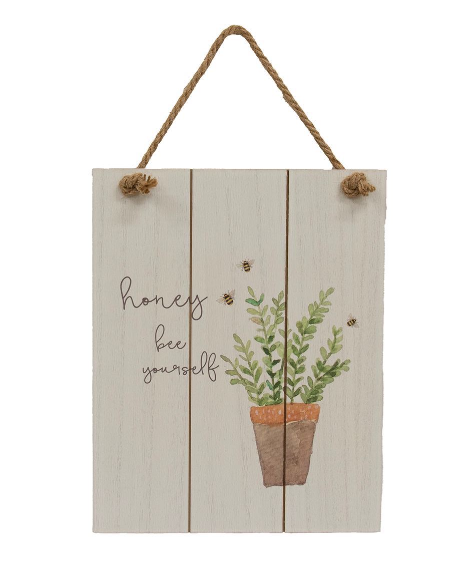 Honey Bee Yourself Distressed Shiplap Sign