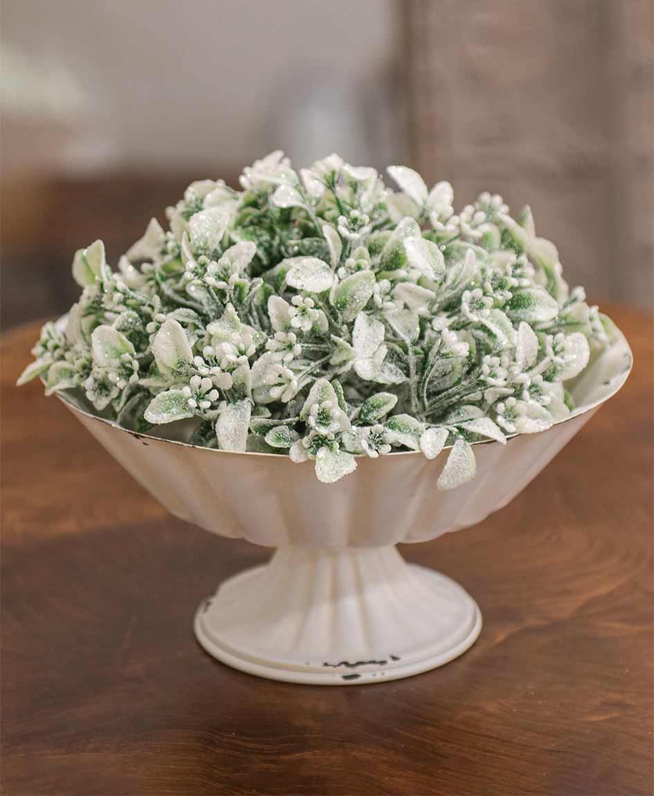 Frosted Fantasy Boxwood Half Sphere – 8"