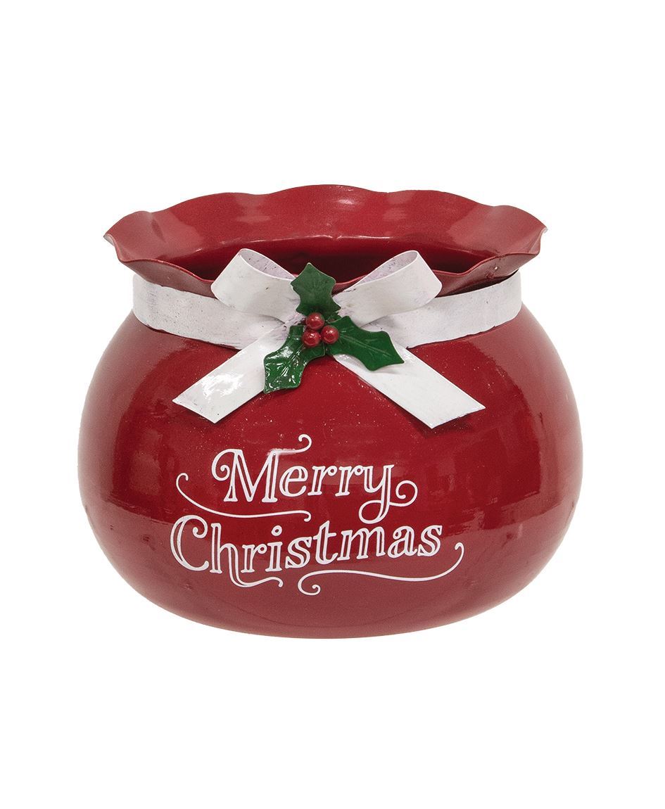 Red Metal “Merry Christmas” Santa Sack – 6.5"