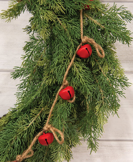 Joyful Red Jingle Bell Garland – 5 ft