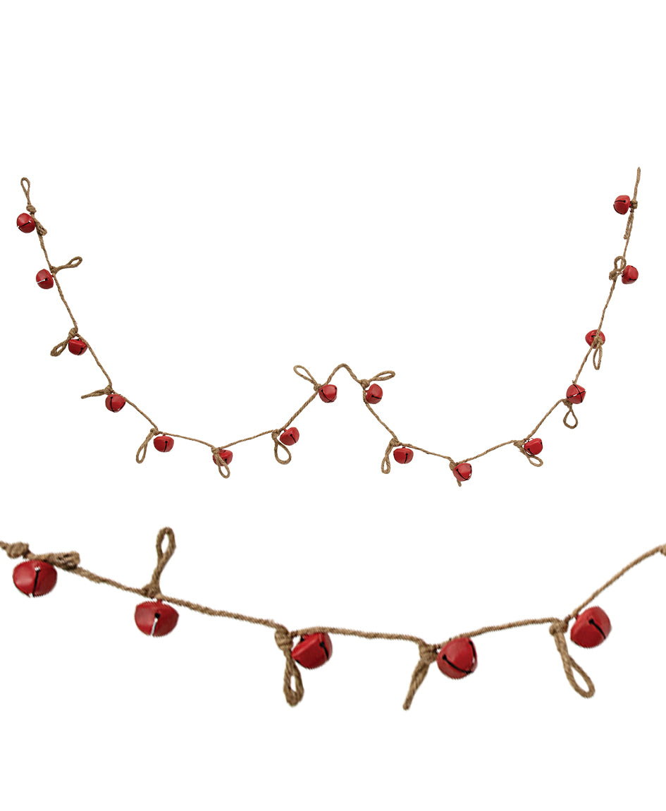 Joyful Red Jingle Bell Garland – 5 ft