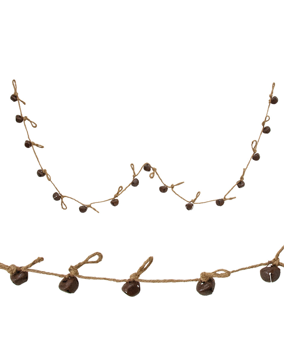 Rusty Jingle Bell Garland – 5 ft