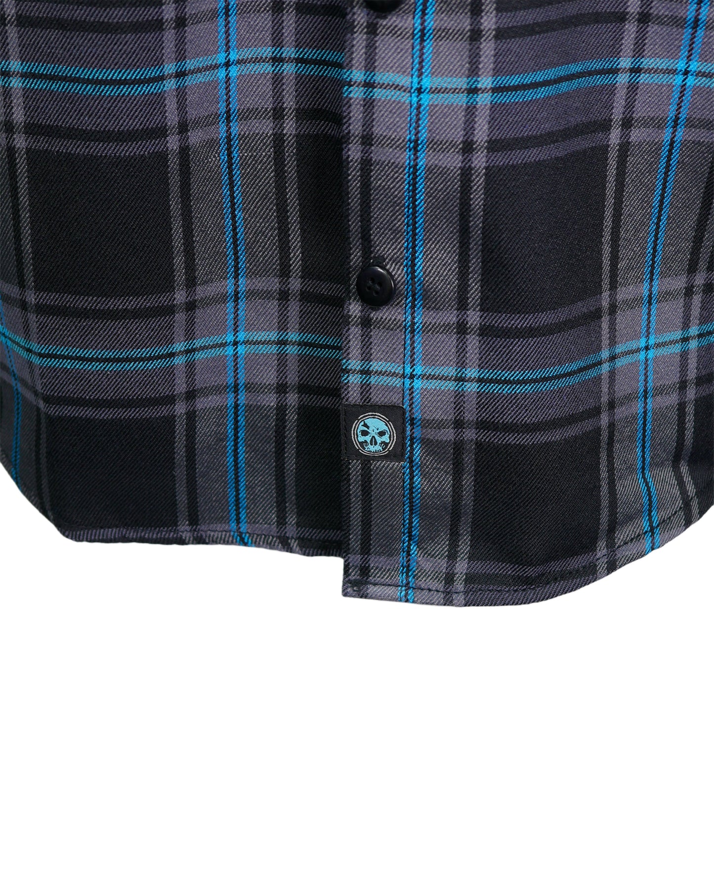 The "Redemption" Flannel - Teal, Black & Gray (Hidden Snap Collar)