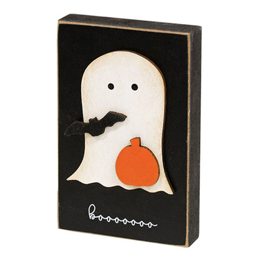 Boooo Pumpkin & Bat Ghost Block