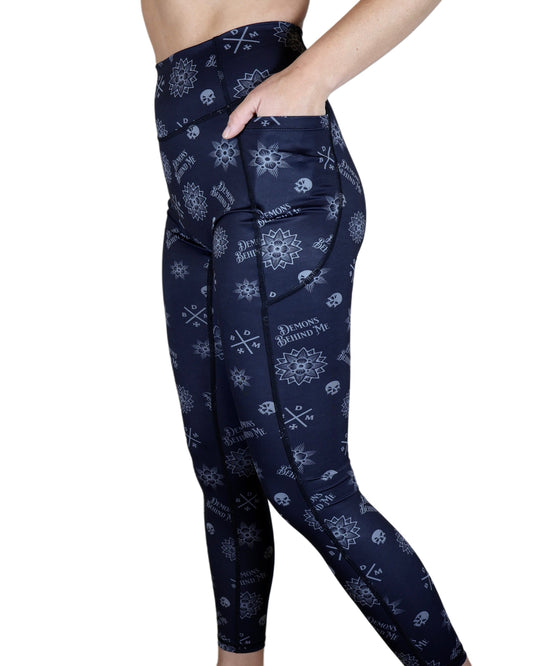 Bandana Print High-Waisted Black Ultra Premium Leggings