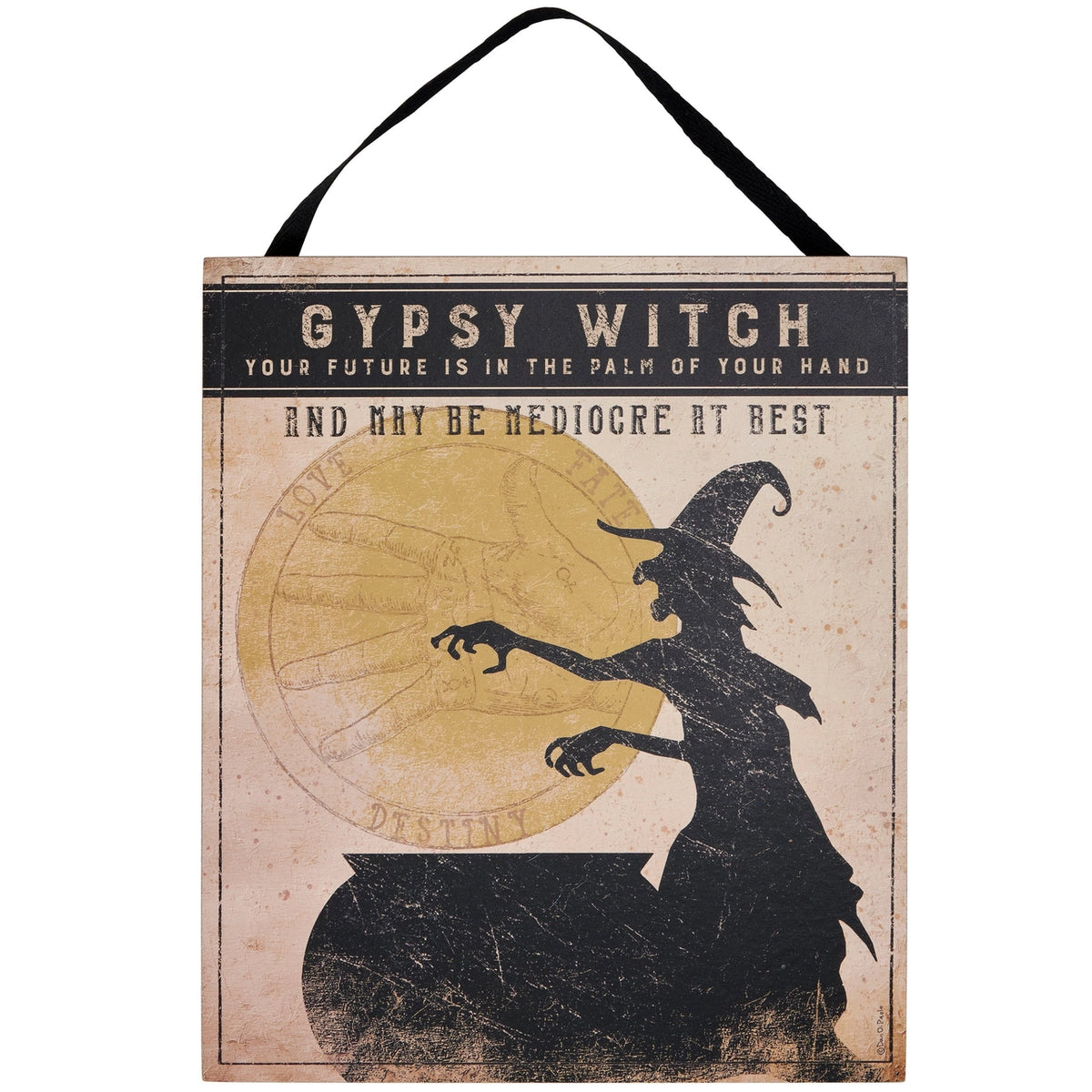 Gypsy Witch Palm Reading Halloween Hanging Sign